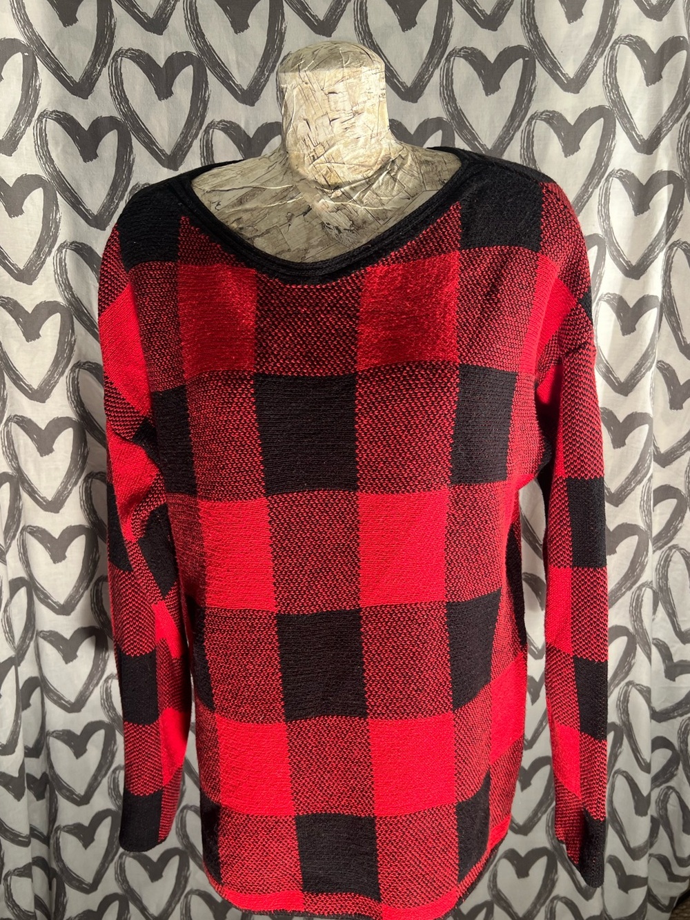 Size XL Cotton Country Plaid Sweater-made in Canada 🇨🇦